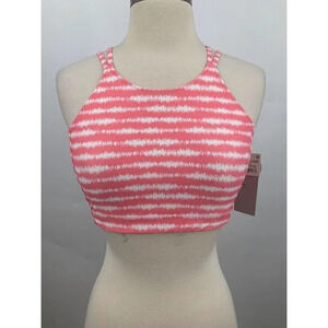 Z by Zella Girl Strappy Pink‎ Static Shibori Swimsuit Top Size 16 NWT